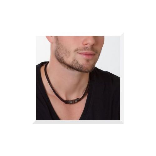 Collana Fossil Uomo JF00899797 Vintage In Cuoio