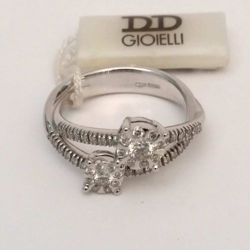 Anello Davite & Delucchi AA030128 05 in Oro Bianco con Diamanti