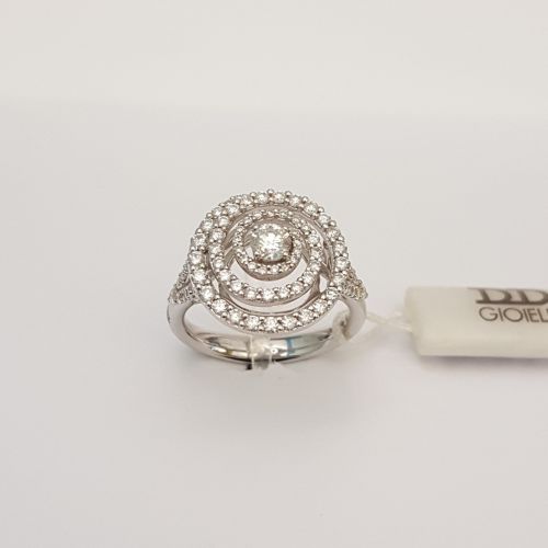 Anello Davite & Delucchi AA 030157 05 in Oro Bianco con Diamanti